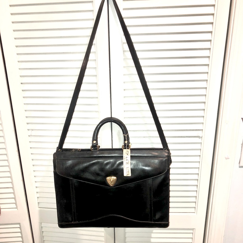 NWT Vintage Dolce Vita Leather Expandable Briefcase 11 1/2” tall and 16 1/2”wide